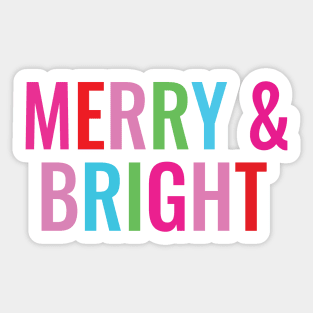 Merry and Bright  Christmas Sticker